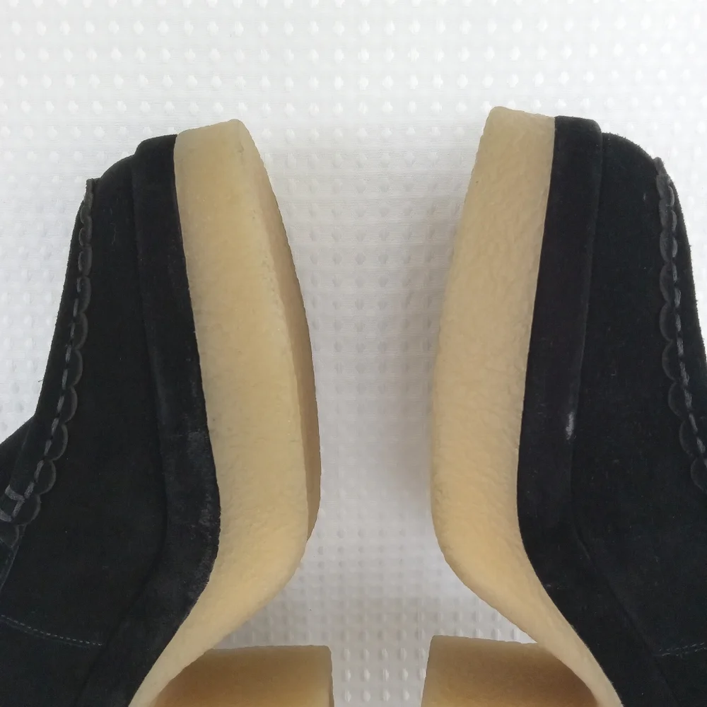MARC FISHER LTD Women's Black Suede Lina Slip On Platform Loafer Size 10M